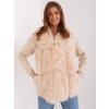 Béžová kožušinová vesta s vreckami -AT-KZ-2375.00P-beige S/M Béžová kožušinová vesta s vreckami -AT-KZ-2375.00P-beige S/M