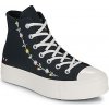Converse členkové tenisky CHUCK TAYLOR ALL STAR LIFT FLORAL EMBROIDERY čierna
