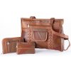 Dámska kabelka hnedý patchwork set 3 ks Dámska kabelka hnedý patchwork set 3 ks