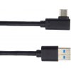 Dátový a napájací kábel USB-USB-C, 100 cm, 90° konektor, čierny Dátový a napájací kábel USB-USB-C, 100 cm, 90° konektor, čierny
