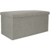 KIK KX4619 Skladací puf s úložným priestorom šedý 76 x 38 x 38 cm