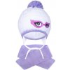 New Baby Zimná detská pletená čiapočka so šálom fialová