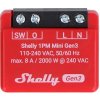 Shelly 1PM Mini GEN3 - Kompaktný inteligentný spínač s meraním prúdu 8 A (Wi-Fi, Bluetooth) Shelly 1PM Mini GEN3 - Kompaktný inteligentný spínač s meraním prúdu 8 A (Wi-Fi, Bluetooth)