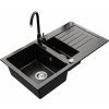 Granitový drez MEXEN MATIAS s kuchynskou batériou čierny so vzorom II Granitový drez MEXEN MATIAS s kuchynskou batériou čierny so vzorom II