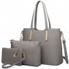 kabelka cez rameno + crossbody kabelka s taštičkou sivá