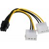 AKY Adapter 2x Molex / PCI-Express 6pin 15cm AK-CA-13 AKY Adapter 2x Molex / PCI-Express 6pin 15cm AK-CA-13