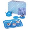 Bigjigs Toys puntikovaný čajový set modrý Bigjigs Toys puntikovaný čajový set modrý