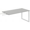 Pracovný stôl UNI O, kolmo reťaziaci, 160x75,5x80 cm, sivá/biela Pracovný stôl UNI O, kolmo reťaziaci, 160x75,5x80 cm, sivá/biela