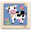 Drevené puzzle pre najmenších Viga 4 ks Kravička Drevené puzzle pre najmenších Viga 4 ks Kravička