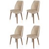 Súprava jedálenských stoličiek Alfa Cream and Walnut, 4 ks Súprava jedálenských stoličiek Alfa Cream and Walnut, 4 ks
