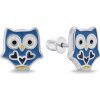 Brilio Silver Slušivé strieborné náušnice Sova EA711WB Brilio Silver Slušivé strieborné náušnice Sova EA711WB