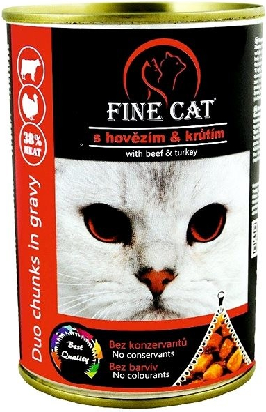 Fine Cat DUO Hovädzie s morčacím 12 x 415 g