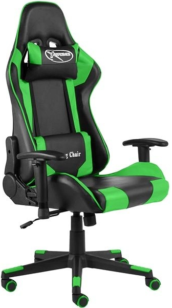 SHUMEE Otočná herní židle zelená PVC, 20493