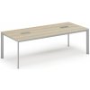 Rokovací stôl PRIMO INVITATION, 240x120 cm, dub prírodný + 2x stolná zásuvka TYP II, strieborná Rokovací stôl PRIMO INVITATION, 240x120 cm, dub prírodný + 2x stolná zásuvka TYP II, strieborná