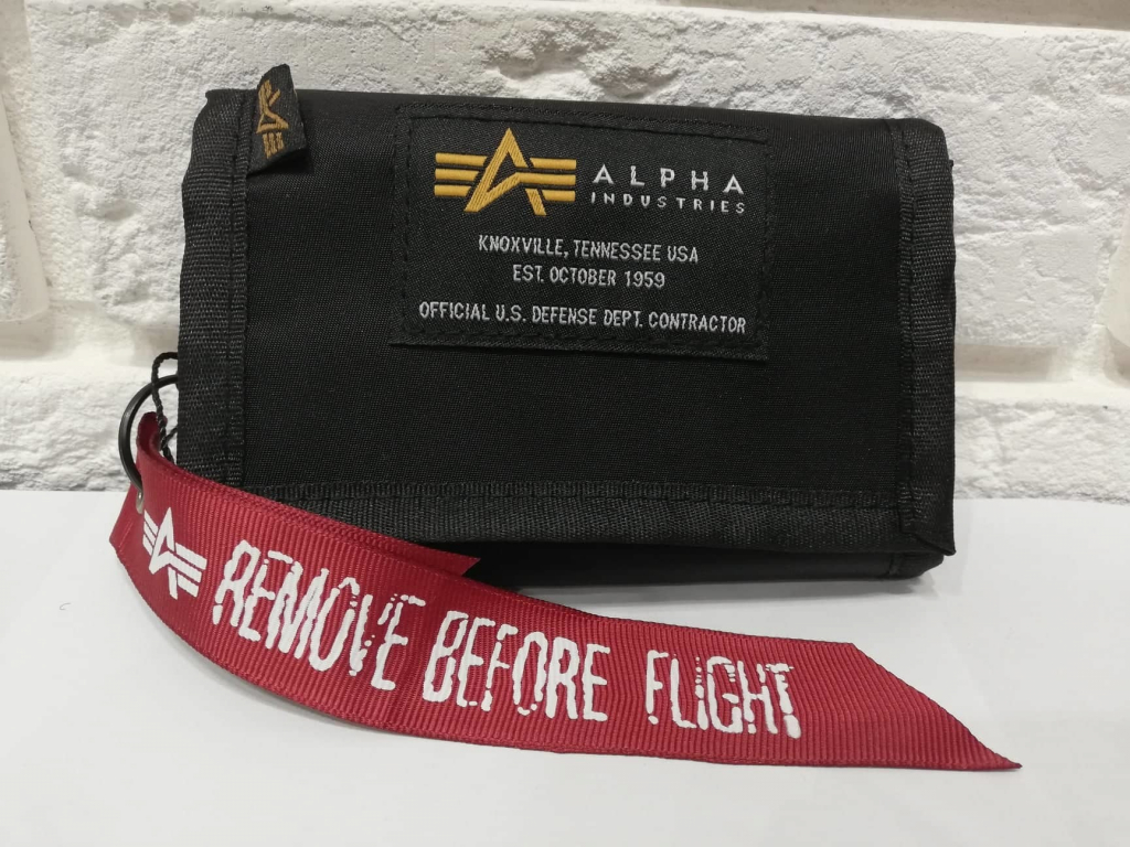 Alpha Industries Crew Black peňaženka čierna