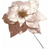 DOMMIO Poinsetie květ - zápich textilní, průměr 25 cm, 6 ks, třpytivá stříbrná