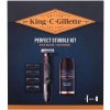 Gillette King C. Style Master Kit dárková sada: zastřihovač vousů Style Master 1 ks + výměnné hřebenové nástavce 4 ks + hydratační krém King C Gillette 100 ml pro muže