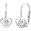 SILVEGO Srdiečkové strieborné náušnice so zirkónmi Swarovski70536Z