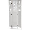 Autronic Drevený paraván 3-dielny EF-L175 biela 171 x 121 cm