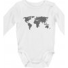Mapa sveta odtlačok - Body dojčenské s dlhým rukávom - Dlhý r. 3-6 mes ( Biela ) Mapa sveta odtlačok - Body dojčenské s dlhým rukávom - Dlhý r. 3-6 mes ( Biela )