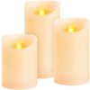Sviečky MagicHome Vianoce, sada 3 ks, LED, 3xAAA, pravý vosk, jednoduché svietenie, časovač, pohyblivý plameň, 7,5x10; 12,5; 15 cm Sviečky MagicHome Vianoce, sada 3 ks, LED, 3xAAA, pravý vosk, jednoduché svietenie, časovač, pohyblivý plameň, 7,5x10; 12,5; 15 cm