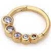 Lillian Vassago Zlatý piercing krúžok zdobený zirkónmi LLV92-GPI027SP