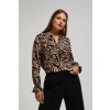 Moodo Patterned shirt čierna hnedá kaki krémová