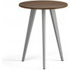 Konferenčný stôl PRIMO VIBE, priemer 60 cm, sivostrieborná podnož, orech Konferenčný stôl PRIMO VIBE, priemer 60 cm, sivostrieborná podnož, orech
