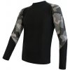 Sensor Merino Impress pánske tričko s dlhým rukávom čierne/camo