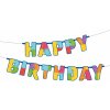 Party Girlanda Happy Birthday Stavebnica 180x16cm Party Girlanda Happy Birthday Stavebnica 180x16cm