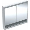 Geberit ONE Zrkadlová skrinka s LED osvetlením, 105x90x15 cm, 2 dvierka, s nikou, vstavaná, hliník 505.824.00.1 Geberit ONE Zrkadlová skrinka s LED osvetlením, 105x90x15 cm, 2 dvierka, s nikou, vstavaná, hliník 505.824.00.1