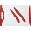 Doska na krájanie KitchenCraft 36 x 24 cm a 2 nože, červená CWCHOPKIT3PC Doska na krájanie KitchenCraft 36 x 24 cm a 2 nože, červená CWCHOPKIT3PC