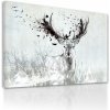 Moderný obraz na plátne – jeleň v sivých tónoch s abstraktnými parohmi Veľkosť: 100x70 cm Moderný obraz na plátne – jeleň v sivých tónoch s abstraktnými parohmi Veľkosť: 100x70 cm