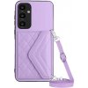 Kožený kryt Rhombic Texture na Galaxy A55 5G - Bledo fialová Kožený kryt Rhombic Texture na Galaxy A55 5G - Bledo fialová