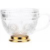 Altom Design Sklenená vintage šálka so zlatou podstavou – 430 ml Altom Design Sklenená vintage šálka so zlatou podstavou – 430 ml