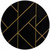 Dywany Łuszczów , 120x120 (průměr) kruh cm Kusový koberec Emerald geometric 1012 black and gold kruh, čierna, chodba / predsieň Dywany Łuszczów , 120x120 (průměr) kruh cm Kusový koberec Emerald geometric 1012 black and gold kruh, čierna, chodba / predsieň
