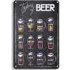 Ceduľa Types Of Beer Vintage style 30cm x 20cm Plechová tabuľa Ceduľa Types Of Beer Vintage style 30cm x 20cm Plechová tabuľa