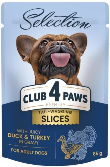 Club 4 Paws Premium Plus Selection Adult s kačicou a moriakom v omáčke 85 g