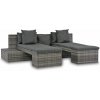 4dílná zahradní sedací souprava s poduškami šedá polyratanová Šedá 44724 4dílná zahradní sedací souprava s poduškami šedá polyratanová Šedá 44724