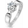 Glory Prsteň z chirurgickej ocele so zirkónom Suzy strieborný R-M6809S Glory Prsteň z chirurgickej ocele so zirkónom Suzy strieborný R-M6809S