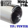 Green Stuff World Flexible TIN PEWTER Metal Foil - 10x45cm / Flexibilná fólia / CÍN 10x45cm Green Stuff World Flexible TIN PEWTER Metal Foil - 10x45cm / Flexibilná fólia / CÍN 10x45cm