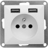 Zásuvka do steny s nabíjačkou Pearl, 16A, 250V, PT-16P/USB, biela Zásuvka do steny s nabíjačkou Pearl, 16A, 250V, PT-16P/USB, biela