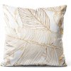 Soovi Home Obliečka na vankúš Golden Lines – elegantný listový vzor v zlatej na bielom podklade Veľkosť: 40x40 velúr Soovi Home Obliečka na vankúš Golden Lines – elegantný listový vzor v zlatej na bielom podklade Veľkosť: 40x40 velúr
