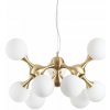 Ideal Lux 241036 závesný stropný luster Nodi 9x40W | E14 - mliečne sklo a matná mosadz Ideal Lux 241036 závesný stropný luster Nodi 9x40W | E14 - mliečne sklo a matná mosadz