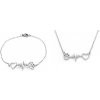 Set náhrdelník a náramok mačacia labka a srdiečko - chirurgická oceľ Set náhrdelník a náramok mačacia labka a srdiečko - chirurgická oceľ