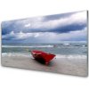 Obraz plexi Loďka pláž more krajina 100x50 cm Obraz plexi Loďka pláž more krajina 100x50 cm