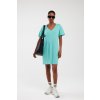 Big Star dámske mini bavlnené šaty Zorkaya 302 tyrkysové