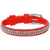 Wau Dog Lesklý kožený obojok s kryštálmi Wau Dog Lesklý kožený obojok s kryštálmi