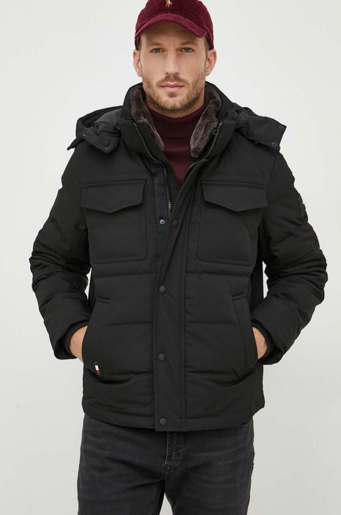 Tommy Hilfiger bunda pánska čierna zimná MW0MW32790