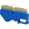Zbernica zemniaca na DIN lištu (mostík prepojovací) 12 otvorov max 16mm2 modrá (ORNO) Zbernica zemniaca na DIN lištu (mostík prepojovací) 12 otvorov max 16mm2 modrá (ORNO)